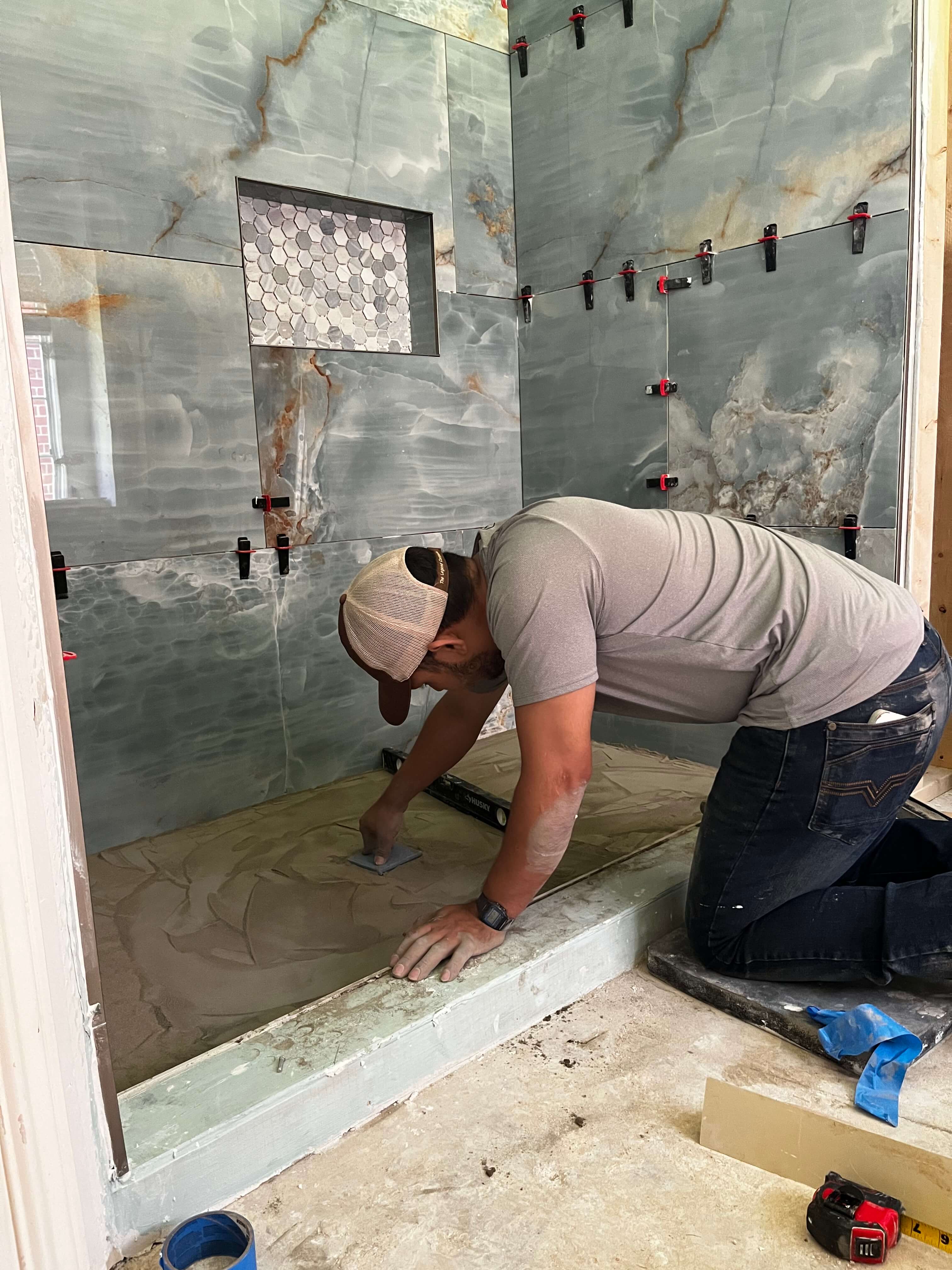 Shower tile work