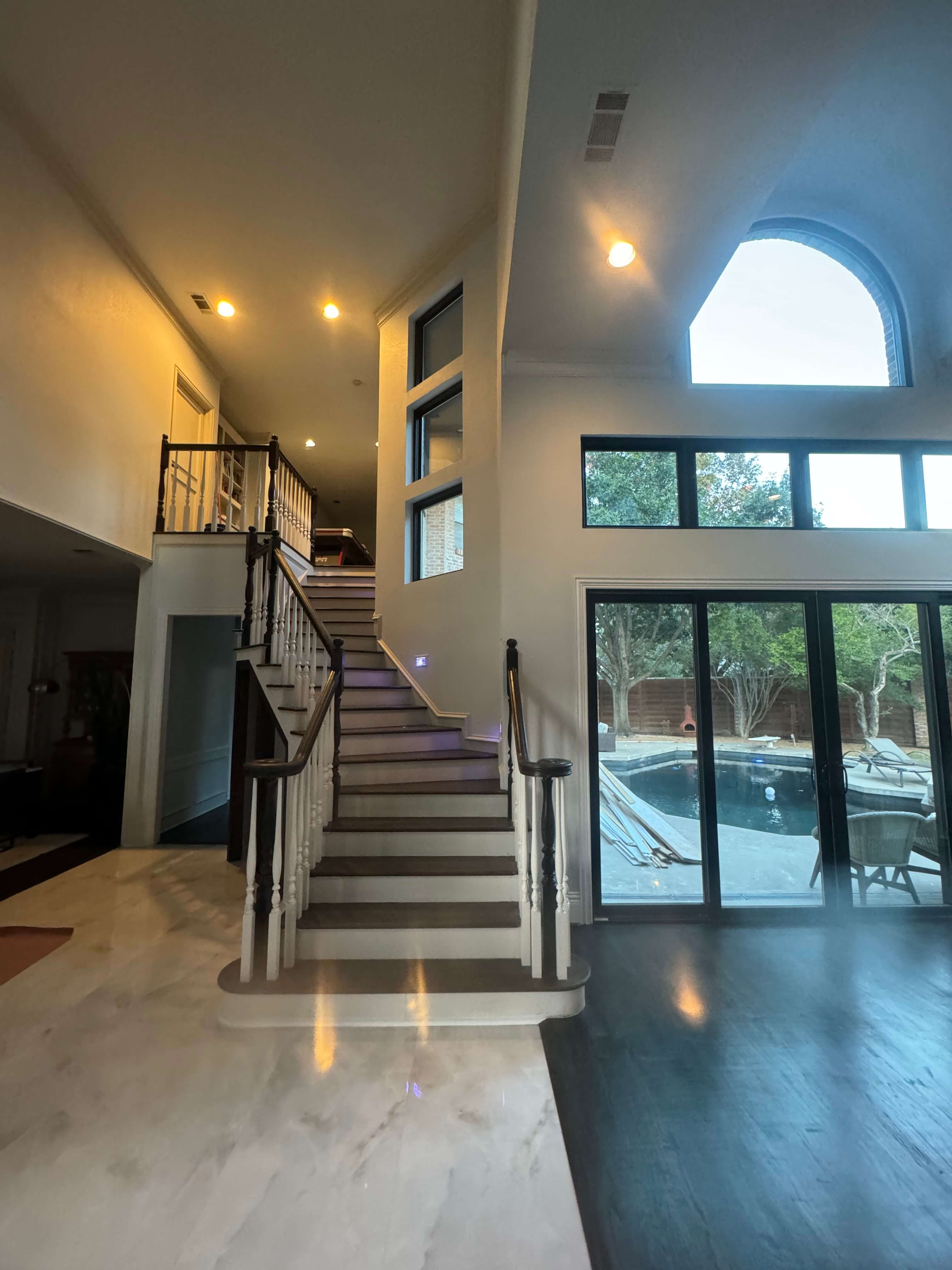 Ceramic and wood floor combination