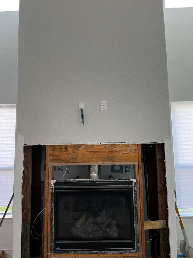 Fireplace before remodel